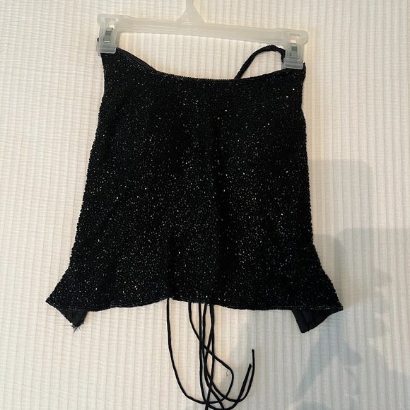 Cache Black Beaded Halter Top - Picture 2 of 6
